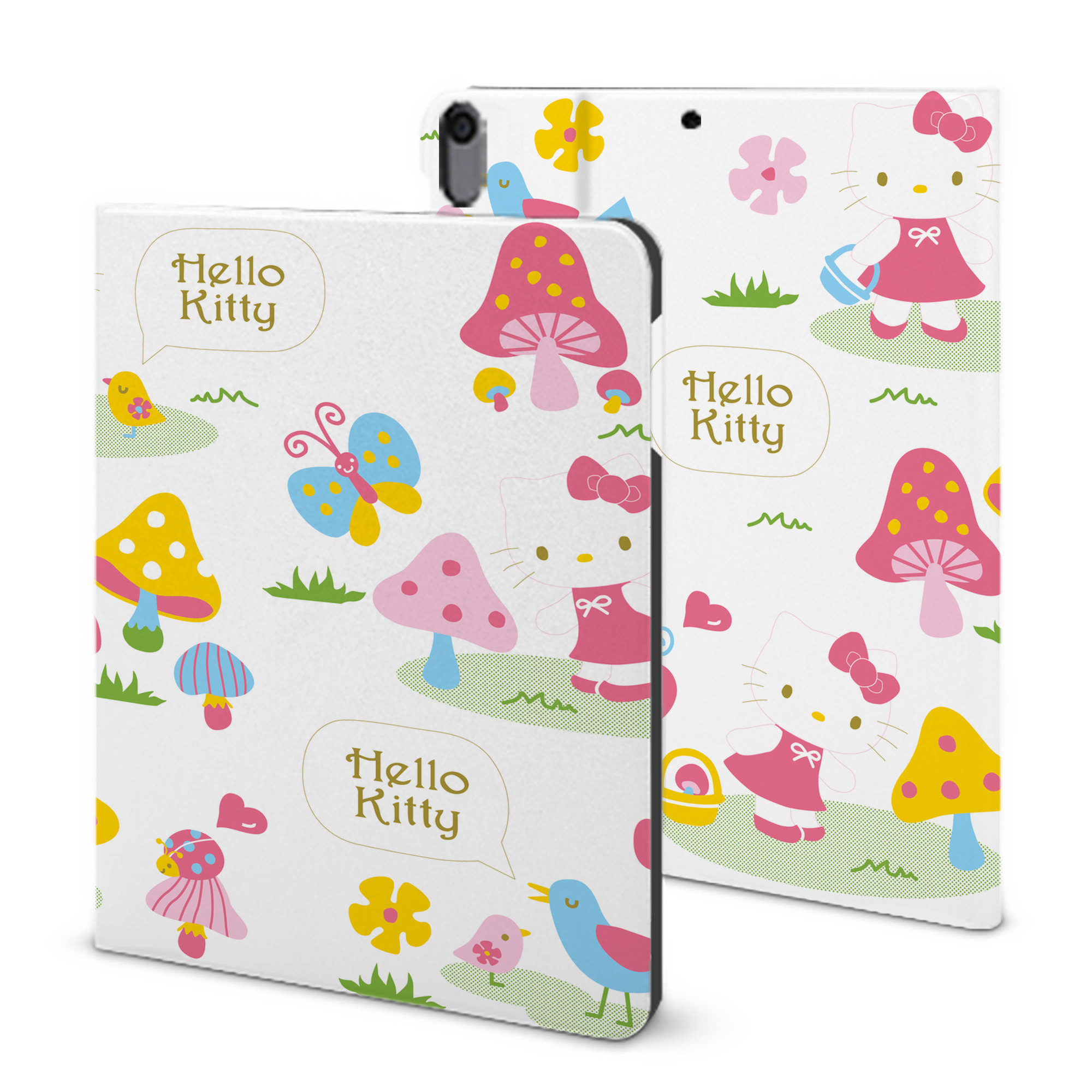 （画像用） Hello Kitty ハローキティ IPad ケース ブック型 PUレザー TPU 耐衝撃 軽量 薄型 ペン収納なし 全面保護 IPad 各モデル対応